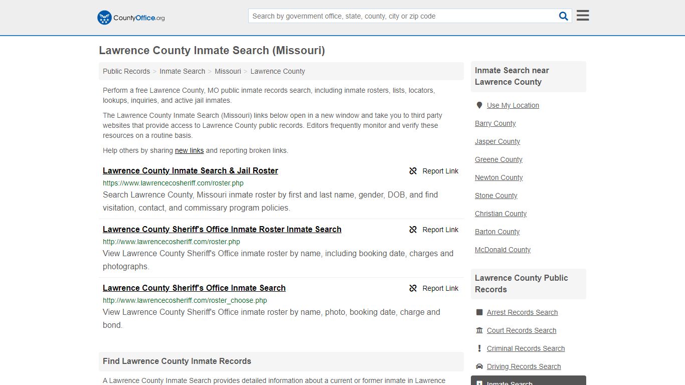 Inmate Search - Lawrence County, MO (Inmate Rosters & Locators)